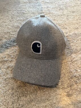 Carhartt Heather Gray Cap with Navy Logo Patch